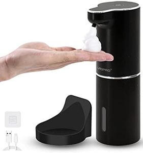 Foam Automatic Soap Dispenser Electric - LAOPAO No-Touch Sensor Soap Dispenser Touchless Wall Mounted Automatic Hand Soap Dispenser for Kids Bathroom Kitchen Dish Xmas Gift (Black)