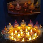 CraftVatika 12 Pieces Floating LED Tealight Candles for Diwali Decoration Item for Home Decor and Diwali Gifts - Plastic Waterproof Flameless & Smokeless Led Tealight Candles for Living Room House