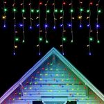 Twinkle Star 360 LED Christmas Icicle Lights Outdoor Dripping Ice Cycle Lights, 29.5ft 8 Modes Curtain Fairy Lights with 60 Drops, Indoor Xmas Holiday Wedding Party Decorations, Multicolor