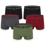 FM London Mens Super Soft Bamboo (5-pack) Boxer Shorts, Dark Assorted, M UK