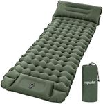 ROPODA Camping Inflatable Mattress, Ultralight Sleeping Mat with Pillow，Built-in Foot Pump, Waterproof Sleeping Pad with Carry Bag for Hiking, Backpacking, Traveling，77''*27''*3.9'' (Grey)