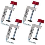 Milescraft 7209 Universal Fence Clamp 4-Pack - for Mitre Saws, Router Tables, Table Saws- Clamping Squares - 3/8" Rod - Rigid Aluminum Body - Woodworking Clamps