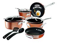 Gotham Steel Stackmaster Pots Pans Set Space Saving 10 Piece Stackable Nonstick Cookware Set, Includes Frying Pans, Skillets, Saucepans Stock Pots -Induction, Oven & Dishwasher Safe