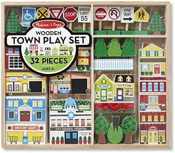 Melissa & Doug (FFP) - Pretend Play Wooden Town Play Set For Kids With Storage