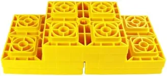 WINMAX TOOLS AUTOMOTIVE 10 Pack RV Leveling Blocks with Glow in The Dark Ramp Heavy Duty Camper Leveling Blocks Ideal for Stabilizing and Leveling Your Rigs