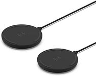 Belkin Quick Charge Wireless Charging Pad - 10W Qi-Certified Charger Pad for Apple iPhone, Samsung Galaxy, Airpods Pro & More, Charge While Listening to Music, Streaming Videos - 2-Pack Black (No PSU)