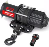 OPENROAD 4500 lb ATV/UTV Electric Winch, 12V IP67 Waterproof Off-Road Winch with 7/32" × 50' Synthetic Rope, Wireless Remote, and Mounting Bracket – Gray Rope
