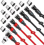 540° Rotation Magnetic Charging Cable（7-Pack, 1.6ft/3.3ft/3.3ft/6.6ft/6.6ft/10ft/10ft） Magnetic USB Cable, 3 in 1 Magnetic Phone Charger Compatible with Micro USB, Type C