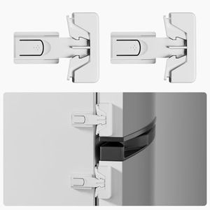 YUNKEY Child Proof Refrigerator Lock,White Fridge Door Lock for Kids,Babies & Pets No Drill Installation,Multi-Device Kit (2 Pack)