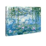 Wieco Art Water Lilies Giclee Canvas Prints Wall Art by Claude Monet Famous Oil Paintings Flowers Reproduction Modern Clsssic Landscape Artwork Picture Printed on Canvas for Home Office Decorations