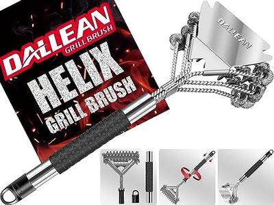 BBQ Grill Brush Bristle Free for Outdoor Grill, Grill Accessories with Replaceable Grill Brush Head, TH-2218 Grate Cleaner,BBQ Cleaning Brush,Grill Brush Set, Bristle Free Grill Brush and Scraper