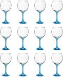 DISCOUNT PROMOS Premiere Wedding Wine Glasses 20.5 oz. Set of 12, Bulk Pack - Restaurant Glassware, Perfect for Red Wine or White Wine - Blue