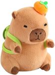 Ditucu Cute Orange Capybara Plush Pillow with Turtle Backpack Stuffed Animals Capibara Plushies Toys Gifts for Kids 11 inch