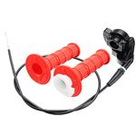 Ungfu Mall 2 x 22mm Throttle Control with Twist Handle and Cable Quick Action for 110cc 125cc Pit Dirt Bike Red