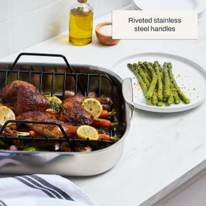 All-Clad 16-Inch Stainless Steel Roaster – Large Oven Roasting Pan