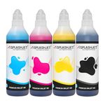 Splashjet Sublimation Refill Ink for Epson - Heat Transfer Printing on Mugs, Mobile Cases, Polyester T-Shirts for use with Epson Printers L130, L220, L360, L380, L1300-500gm x 4 Bottle Pack – 505867