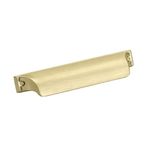 Amerock | Kitchen Cabinet Cup Pull | Matte Gold | 3-3/4 in (96 mm) Center-to-Center | Jolene | 1 Pack | Furniture Hardware | Cabinet Handle | Bathroom Drawer Pull