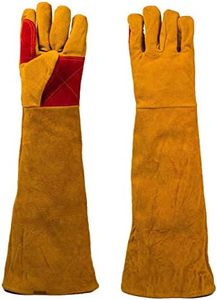 MAGIIN Extreme Heat & Fire Resistant Gloves Leather with Kevlar Stitching,Perfect for Fireplace, Stove, Oven, Grill, Welding, BBQ, Mig, Pot Holder, Animal Handling, 23.62 inches/ 60cm 1 Pair