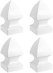 QWORK Vinyl Post Caps, 4 Pack Vinyl Fence Post Caps for 5" x 5" Fence Post, Outdoor Use, White