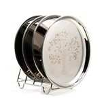 FORTUNA KITCHENWARE Stainless Steel Lunch/Dinner Plate Set of 4 with Laser Print (Heavy Gauge) Large Size Round Kanchan Bhojan Thali - Diameter: 11 Inches/ 26 cms