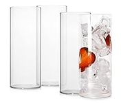 LUXU Drinking Glasses 15 oz, Thin Highball Glasses Set of 4,Glassware for Water, Juice