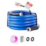 VEVOR 15ft Heated Water Hose for RV, Heated Drinking Water Hose Antifreeze to -45°F, Automatic Self-regulating, 5/8" I.D. with 3/4" GHT Adapter, Lead and BPA Free