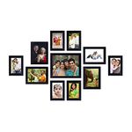 Amazon Brand - Solimo Collage Photo Frames (Set of 11, Wall Hanging, Black, SOL-HD-PF2, Synthetic Wood)