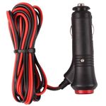 Universal Motorcycle Truck Car Cigarette Lighter Power Plug Cable Adapter Male Lighter with Switch Button Built-in 12V-24V 5A (10FT/3 Meters with Indicator Light)