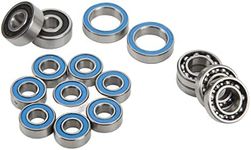 Dilwe 16pcs RC Axles Bearing, Stainless Steel Wearable Low Friction Axle Ball Bearing Set for Axial SCX10.2 SCX10 II Ar44 1/10 Front and Rear Axles