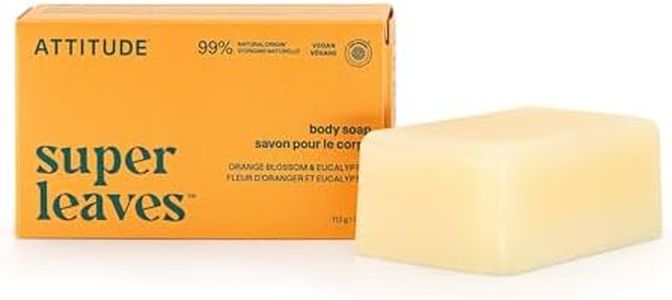 ATTITUDE Body Soap Bar, Made in Canada, Natural Origin, Protects and Softens Dry Skin, Coconut & Olive Oils, For Men and Women, EWG Verified & Vegan, Orange Cardamom, 113 g