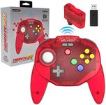 Retro-Bit Tribute64 2.4Ghz Wireless Controller For N64, Switch, PC, Mac and Other USB Devices - Clear Red (Nintendo Switch//)