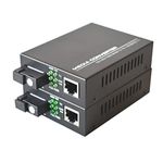 Primeda-telecom A pair of Gigabit Ethernet Singlemode Fiber optic Media Converter,100/1000Mbps RJ45 to 1000M Bi-Directional Single-Mode SC Fiber Transceiver RJ45 to Fiber up to 20Km