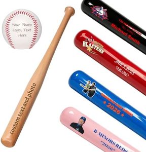 RSQGT Personalized Mini Baseball Bat 18", Custom Engraved Name, Number & Logo, Small Wooden Bat Gift for Little League, Teams, Players, Fathers (Custom Photo Baseball bat)
