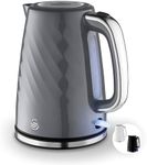 Swan SK14611GRY Windsor Rapid Boil Kettle with Removable Limescale Filter, Boil Dry Protection and Hidden Cord Storage, 1.7L, 3KW, Grey