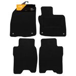 FSW - Tailored Mats - Fits HONDA Civic 2008-2012 3 & 5 Door Fixings, Driver & Pass - Black Carpet - Anti Slip Mat - Non Slip Car Floor Mat, Fitted With Clips & Granulated Backing - 4 Pc Floor Mat