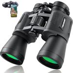 10x50 Binoculars for Adults with Smartphone Adapter 28mm Large Eyepiece HD Waterproof Binoculars for Bird Watching Hunting Hiking Sightseeing Travel Concert Sports with BAK4 Prism FMC Lens, Black