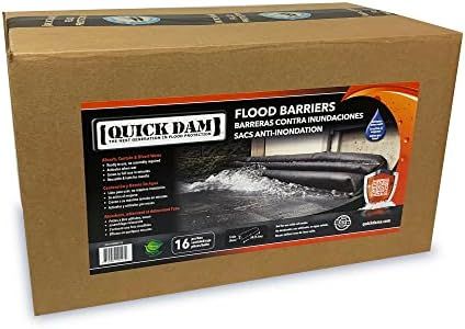 Quick Dam QD65-16 Flood Barrier, 16 Pack, Black