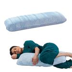 The White Willow Half Body Pillow Cooling Gel Memory Foam Sleeping Soft Bed, Hug Pillow Insert for Sleeping & Side Sleeper (10W x 30L Inch) with Green Zipper Cover German Technology by BASF