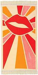 FUNBOY Oversized Beach Towel, Disco Shag Lip Fringe Design, Perfect for a Summer Pool Party and the Beach