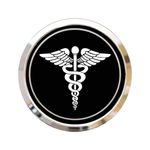 Printemporio Doctor Logo for Car and Bike, 3D Sticker, Waterproof Badge, Non-Rusting Decal, Self-Adhesive Auto 3D Black & Silver Chrome Emblem (8cm)