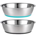 PEGGY11 Lightweight Stainless Steel Dog Bowls - 6 Cup, 2 Pack