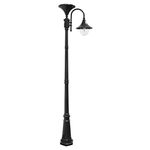 GAMA SONIC GS-109S-B Everest Downlight Lamp Post Outdoor Solar Light Fixture and Pole, Black