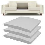 Lanswood Sofa Cushion Support for Sagging Seat 3Pack 50 x 50cm High-Density Foam Replacement Sofa Seat Cushions Curved Furniture Seat Under Cushion Sag Repair-Light Gray