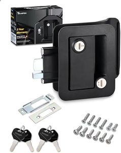 Engineering Plastic Camper Door Lock, RV Door Lock Replacement, Fit 3.65" x 2.95" Hole, for Motorhome,RV Camper,Entrance Front Door, 1 Lock+4 Key Aliked