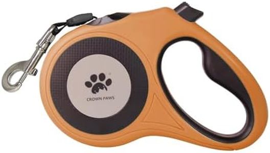 CROWN PAWS 16 ft Retractable Dog Leash for Extra Large Dogs up to 130 lbs,Tangle-Free Nylon Tape,Orange Dan24 XL