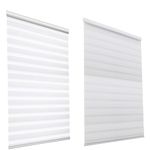 HSYLYM Day And Night Zebra Roller Blinds Durable Fabric Shades Easy Fit Zebra Window Blinds (Width 95cm x Length 150cm,White)