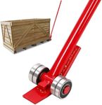 3T Prylever Bar 6600 Lbs Capacity, 5FT Length Heavy Duty Steel Handle Pry Lever Bar with Wheels, Suitable for Heavy Duty Equipment Handling