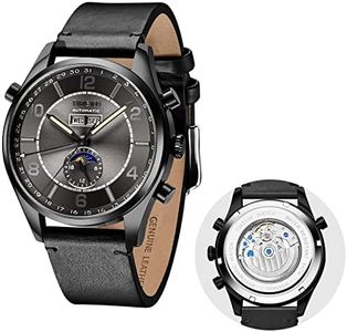 TIME100 Montre Automatique pour Homme, série de Navigation, rétro, Affaires, Loisirs, Calendrier, Multifonction, Lumineuse, à remontage Automatique, Bracelet en Cuir ciré