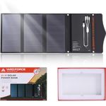 Yard Force 21W/12V Li-ion, Portable Solar Power Bank with foldable panel and 2 USB outputs for hiking, backpacking, and outdoor activities - LX PB21