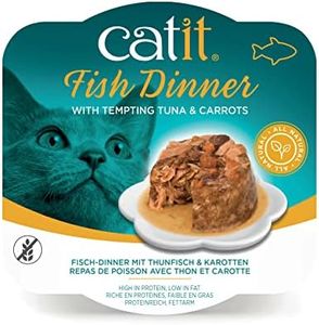 Catit Wet Cat Food, Fish Dinner with Tuna & Carrot, 80 g, Pack of 6, Cat Food Wet, Kitten Food, Cat Wet Food, Wet Cat Food Pate, Canned Cat Food, Nourriture Pour Chat, Manger Pour Chat
